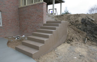 Colored concrete steps